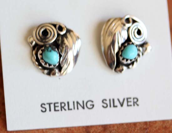 Navajo Silver Turquoise Earrings