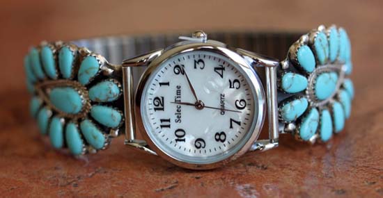 Navajo Turquoise Cluster Men's Watch