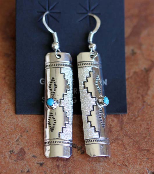 Navajo Silver Turquoise Earrings