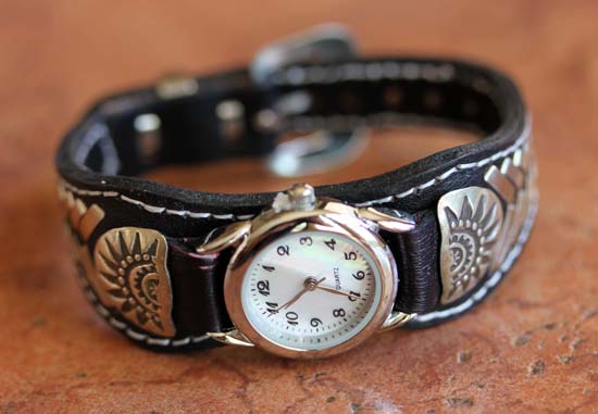 Navajo Leather Ladies Watch