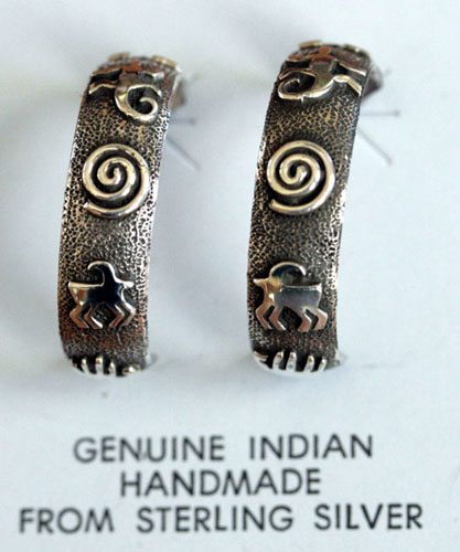 Navajo Sterling Silver Earrings by S Skeets