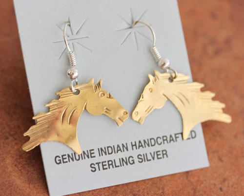 Navajo Silver Horse Earrings by Virgil Reader