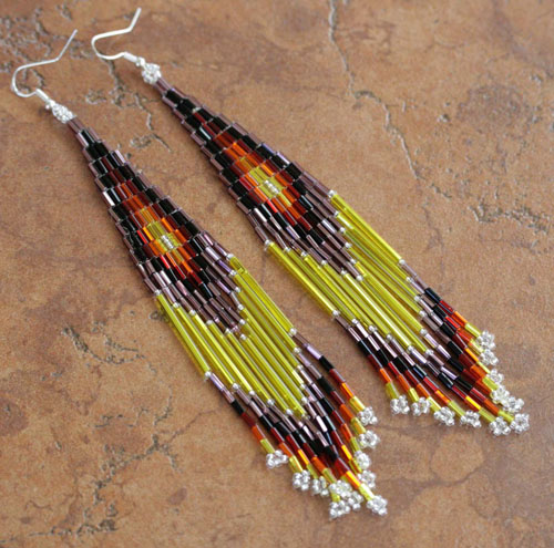 Navajo Handmade Sterling Silver Beaded Earrings