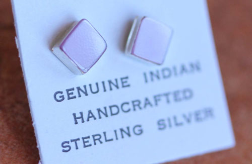 Navajo Mother of Pearl Earrings by Weebothee