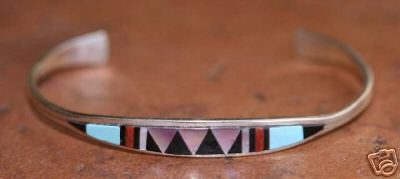 Zuni Native American Indian Multi_Stone Bracelet by Cena