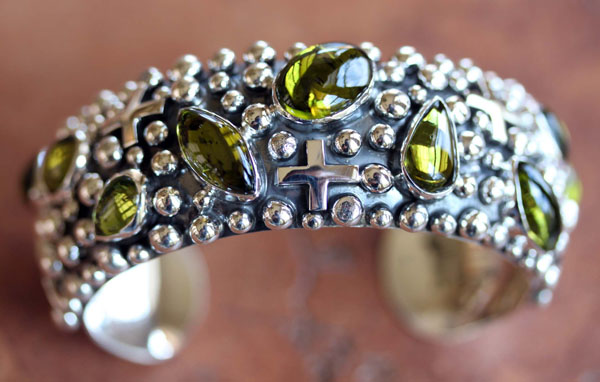 Navajo Sterling Silver Genuine Peridot Bracelet