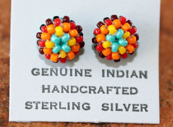 Navajo Silver Beaded Earrings