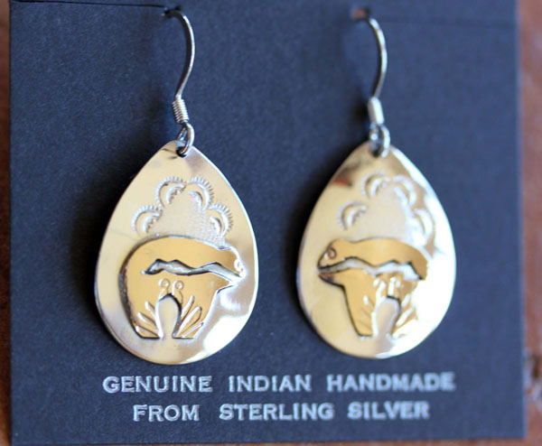 Navajo Sterling Silver Bear Earrings by Ray Jack