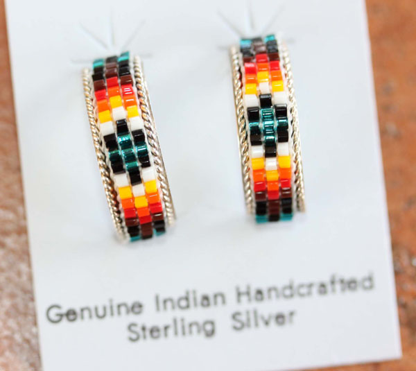 Navajo Silver Beaded Earrings