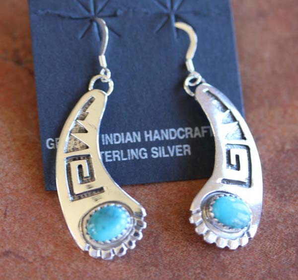 Navajo Silver Turquoise Earrings